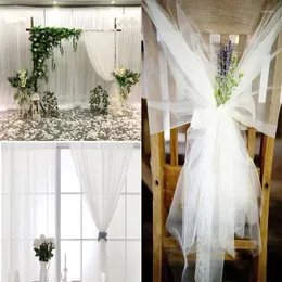 Party Decoration 5/10m White Wedding Tulle Roll Long Creme Organza Backdrop Country Diy Bridal Shower Arche Stol Sashes