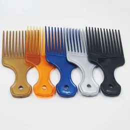 1 bit bred tänder borste plocka kammar gaffel hårborste infoga hår plocka kamplastskamkam för lockigt afro hårstylingverktyg