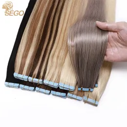 Extensions SEGO 12"24" 2,5g/Stück 20 Stück Tape in Haarverlängerungen NonRemy Double Side Skin Weft Tape in Echthaarverlängerungen Braun Blond