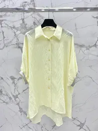 Женские блузки Весенне-летняя рубашка Свободная версия платья-рубашки с превосходной технологией кроя для создания четкого большого размера