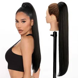 Synthetic Wigs Its a wig Long Straight Drawstring Ponytail 30 Inch Synthetic Clip in Ponytail for Women Daily Use 240328 240327