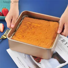 Formy do pieczenia kwadratowy nietknięty bochenek chleba bochenek węglowy stal DIY Bakeware Cake Toast Złote taca Forms Mold Kitchen Pastry Baking Tools L240319