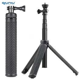 3in1 Extendable Monopod Selfie Stick Grip Handle Tripod for Hero 12 11 10 9 8 7 6 5 4 AKASO DJI Action Camera Accessories 240309