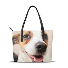 Borse Borsa a mano Jack Russel Borse con manico Borsa tote in pelle tendenza universitaria Stampa Borse grandi da donna