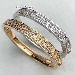 Original 1to1 Cartres Bracelet High version 18k Rose Gold Ten Diamond Full Sky Star LOVE Screw Couple Clip