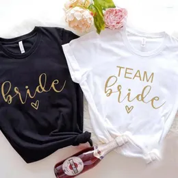 Koszulki Kobiety Bachelorette Team Bride koszula dla kobiet ślub panieńskie impreza evjf T-shirt druhna ślubna koszulki prysznicowe krótkie topy