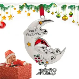 Decorazione per feste Primo ornamento di Natale del bambino 2024 Luna Design Albero Decorazioni festive Pedante creativo