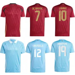 2024 Belgium Soccer Jerseys Mens de Bruyne Tielemans Trossard Carrasco Football قمصان شباب Lukaku Onana Casteels Batshuayi Castagne Faes National Feedy Kids Kit