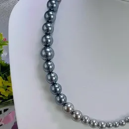 Designer Lin Zhou, antique style Tahitian high-end gray glass pearl necklace, original color Instagram, niche banquet high-end feeling necklace