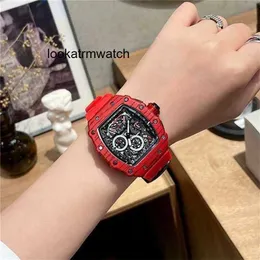 Zegarek wielofunkcyjny Richarmill luksusowy mechaniczny automatyczny zaawansowany zaawansowany zegarek mechaniczny męski zegarek RM Red Devil Student Trend Big Dial Black Technology
