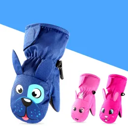 Handschuhe süße Cartoon Winter Schnee warme Skihandschuhe Kinder Schneemobil Mäustlinge wasserdichte Snowboardhandschuhe für Mädchen Jungen Baby Velveteen