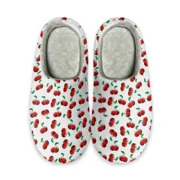 Slippers Beliodome Cherry Design Womens Home Cotton Memory Foam Slippers Indoor Slip On Shoes Lightweight Bedroom Sleepers Rubber Sole