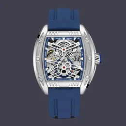 Mens relógios de alta qualidade quadrado impermeável dial designer relógios pulseira de borracha preta pino fivela fecho esqueleto relógio de aço inoxidável luminoso reloj sb060 C4