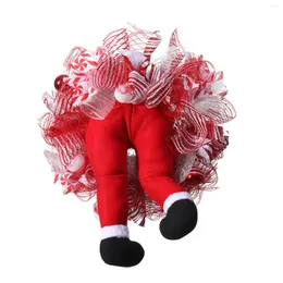 Декоративные цветы Рождественский венок вора Рождественские мягкие ножки Игрушка Кукла Санта-Клаус для входной двери Гостиная Домашний праздничный декор