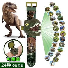 Projeção de dinossauro crianças relógio led eletrônico digital relógios crianças brinquedos tyrannosaurus rex triceratops para presente do bebê 240306