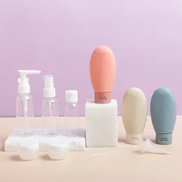 Aufbewahrungsbeutel 11 Stück Reiseanzug Kosmetikflasche Kunststoff Lotion Toner Spray Shampoo Seife und Spender