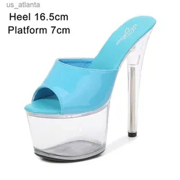 Kleidschuhe Kleidschuhe Hausschuhe Shuzumiao 2023 Sommer Neue Frauen High Heels 16,5 CM Transparente Plattform Dünne Sandalen Weibliche Party Pole Dance Schuhe J3AM H240321