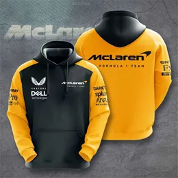 Erkek Hoodies Sweatshirts Sıcak F1 McLaren Hoodie Formula One Takım Araç Yarışı 3D Baskı Körfezi Erkek Kadın Moda Fermuarı Sweatshirt Çocuklar Bahar Ceket F24