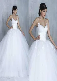 Tony Chaaya Ball Gown 2020 Abiti da sposa Appliques Corsetto Sweetheart Pizzo Tulle Abiti da sposa Principessa Plus Size Sposa Matrimonio Go2869236