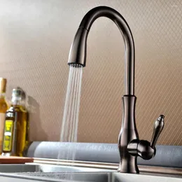 Küchenarmaturen, luxuriös, hochwertig, mit Öl eingeriebener Bronze, herausziehbarer Sprüher, Bar-Waschbecken-Wasserhahn, Handmixer aus massivem Messing – 6129