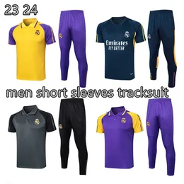 23 24 Nya män Real Madrids Kort ärm Långa byxor Tracksuits 2023 2024 Soccer Training Suit Football Clothing Outdoor Jogging Short Shirt Set