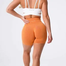 Nvgtn leggings pro shorts fitness cortados com cintura alta fina e nádegas levantadas pêssego calças apertadas sem shorts de fio estranho