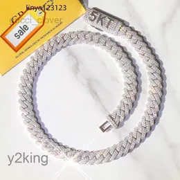 Yu Ying Pass Diamond Test 8-14mm Wide Gra Moissanite 18K Gold Sterling Silver Cuban Link Chain for Men Hip Hop Necklace 76HS