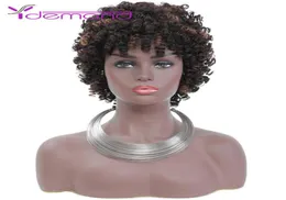 Parrucche ricci afro crespi capelli corti con frangia per donne nere Bionda africana sintetica Ombre parrucca cosplay senza colla ad alta temperatura9568000