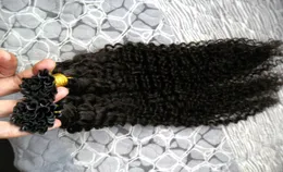 U uç saç keratin çubuk ucu saç uzantıları kinky kıvırcık 100g 100s doğal renk insan saç uzantıları 3294510