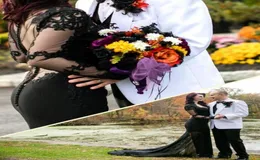 Gothic Style Black Wedding Dress See Through Long Sleeve Handmade Appliques Lace Mermaid Wedding Gowns 2018 Bridal Gowns Custom Si2428325