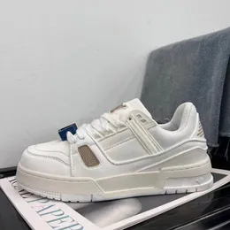 2024 Nuevo Tasarımcı Eğitmeni Spor Sneaker Zapatos Casuales Piel De Becerro Abloh Negro Blanco Verde Rojo Azul Superposiciones de Cuero Zapatillas Bajas Tama? O 35-46 RG1