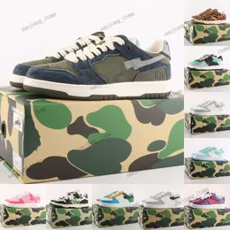 Kvinnor Herr Apbapesta Shoes OG AP SK8 STA Casual Sneakers Star Classic Designer Shoes Camo Black White Green Red Orange Camouflage Patent Suede Trainers Sport Boots