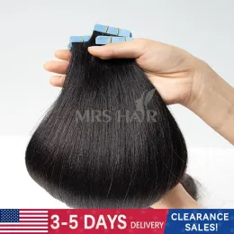 Extensions Yaki rak tejp i förlängningar Remy Human Hair Silk Pressed Light Yaki Tape i hårförlängningar 1226 tum 20 st/pack