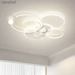 Ventiladores elétricos ventilador de teto com luz led criativo sala estar lâmpadas teto simples moderno balançando cabeça mudo ventilador elétrico lampc24319