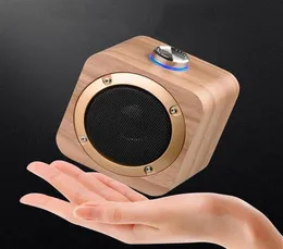 Q1B Przenośny głośnik Drewniany Bluetooth 42 Bezprzewodowe głośniki basowe odtwarzacz muzyki Buildin 1200 mAh Bateria 2 ColorSa28a20a356999166