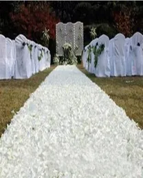 30mlot Düğün Koridoru Runner Beyaz Gül Çiçek Petal Halı Düğün Centerpieces için Dekorasyon Sarf malzemeleri7342395