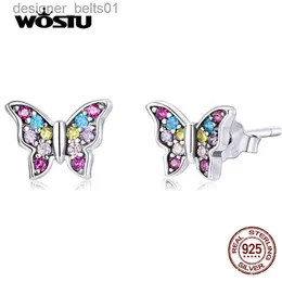 Stud Wostu 925 Sterling Silver Butterfly Butterfly Stud arocks ear ear buckles aricles simple zircon arocrings for women flight silver jewelryc24319