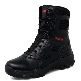 Shoes Tactical Shoes Men 2023 Military Boots Men With Side Zipper Breathable Combat Boots Men Black Army Boots Large Size New Arrivlas