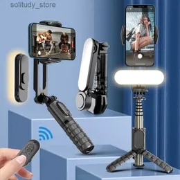 Stabilizatörler Evrensel Ortak Dengeleyicisi Selfie Stick Tripod, iPhone Cep Telefonu için uygun ışık ve kablosuz Bluetooth ile Doldurma