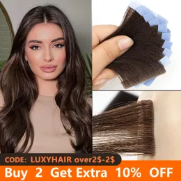 Extensões de cabelo humano trama da pele do plutônio fita invisível em extensões de cabelo humano para salão de beleza fita de injeção em extensões de cabelo 10 pc/pacote