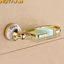 Golden Finish Wall mounted Soap BasketSoap DishSoap HolderBathroom AccessoriesBathroom Furniture Toilet Vanity YT-10290 240312