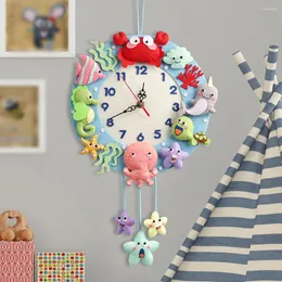 Wall Clocks Cartoon Home Clock Fabric Felt Kit Non-woven Cloth Craft DIY Sewing Set Handwork Material Needlework Supplies