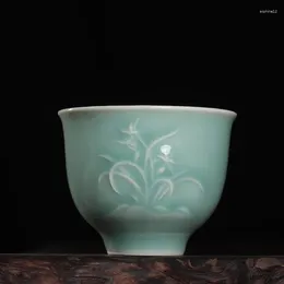 Set di stoviglie Boutique Celadon Tazza da tè in ceramica Fatta a mano personale Master Brother Kiln Bowl Piccola