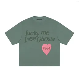Męskie koszule 2024 mężczyzn Cpfm.xyz Lucky Me i widzi Ghosts T-shirt Hip Hop Drustoard Street T-shirts Tree TOP Us Size #126