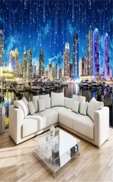 Özel Boyut 3D Duvar Kağıdı Ultra HD Night City Landscape Oturma Odası Yatak Odası TV arka plan duvar boyama duvar kağıtları7193284