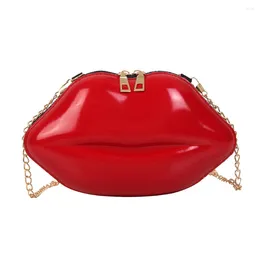 Shoulder Bags Sexy Lips Shape PVC Handbag Solid Color Bag Small Chain Crossbody Phone Coin Evening Party Clutches Bolsas Feminina