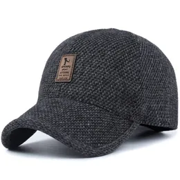 woolen knitted design winter baseball cap for men women warm casual male outdoor cycling ski Hats with earflaps273r