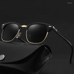 Sunglasses Half Frame Oval Form Men Classic Vintage Drive Sun Glasses Women's Brand Designer Eyewear UV400