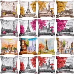 Pillow 2025 Ins Pillowcase Scandinavian Watercolour Landscape Print Cojines 45x45 Cover Sofa Home Decoration