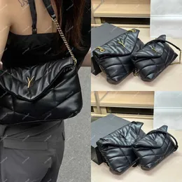 Borsa firmata LouLou Borsa a tracolla di lusso a forma di puffer Borsa a tracolla trapuntata da donna di alta qualità Borsa a catena nera Borsa a mano borse di lusso